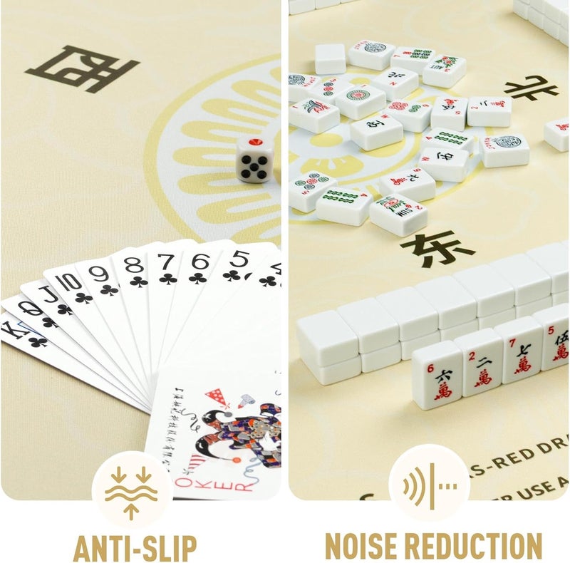SiDreea Mahjong Mat, 32.4×32.4 Inch Noise Reduction Anti-Slip Mahjong Mat for Table, Mahjong Table Mat for Poker, Card, Board Games Table Mat, Tile Games, Dominoes - Image 2